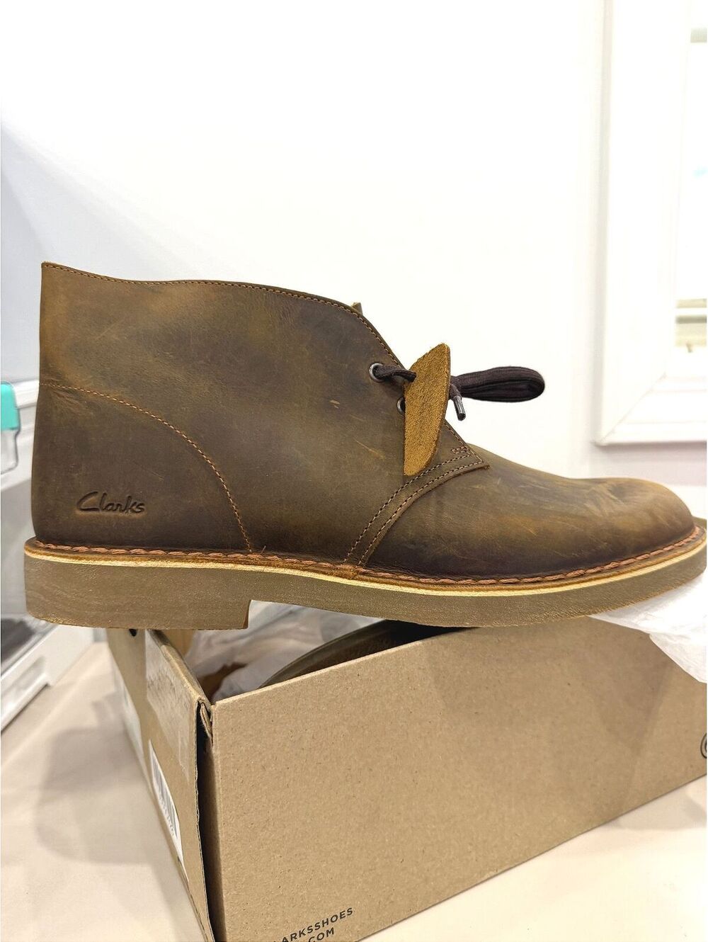 Clarks Desert Boot Brown Leather Size 10 Men's Casual Footwear